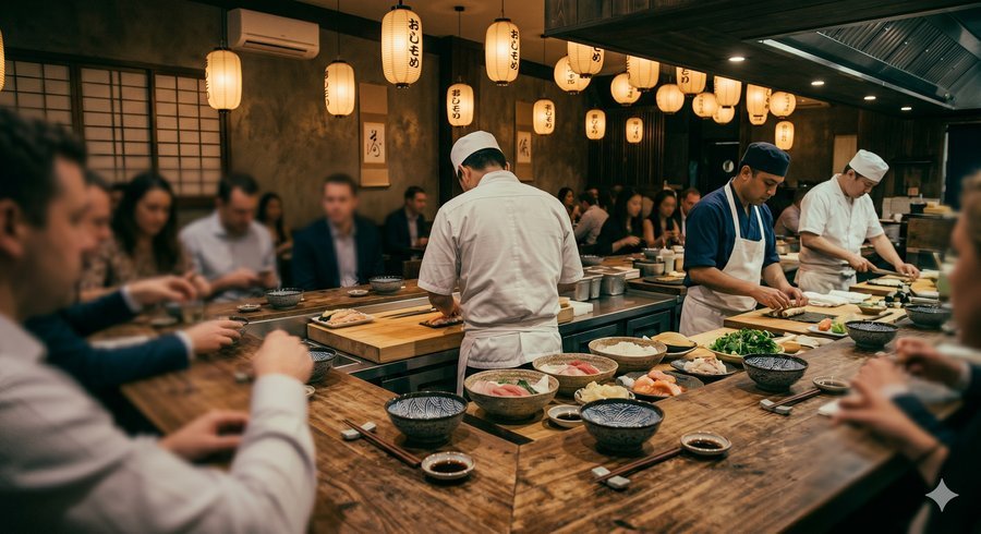 Comptoir chef sushi — restaurant Montréal site web professionnel
