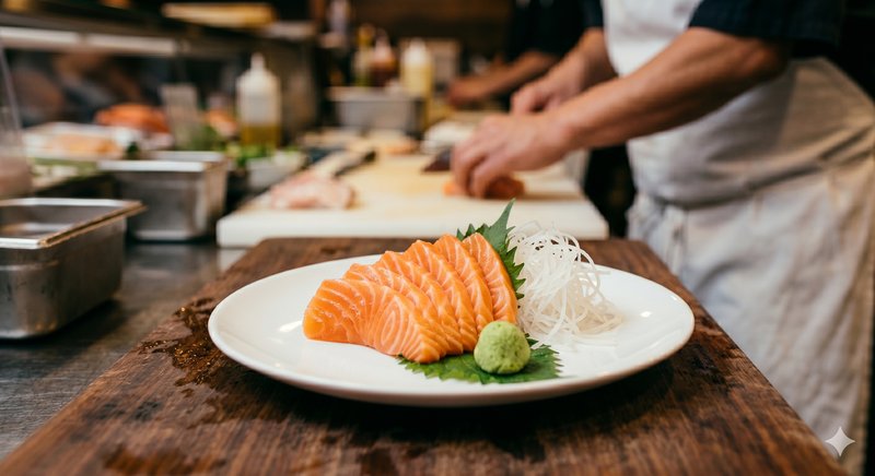 Sashimi de saumon