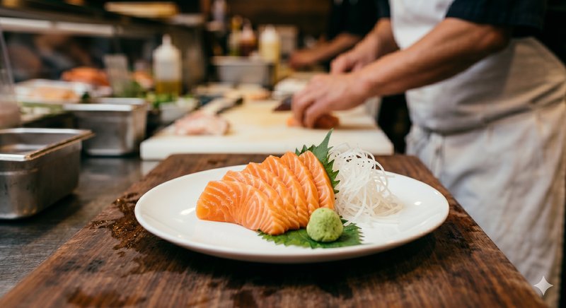 Sashimi de saumon frais — restaurant japonais Montréal